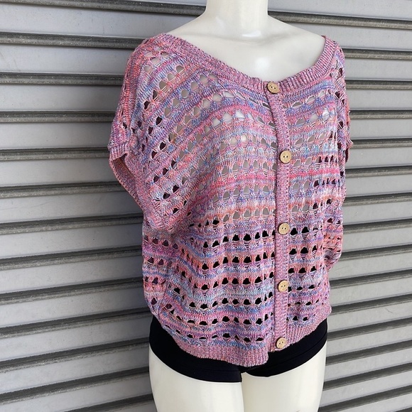 Crochet Multi Color Top Size M - Picture 3 of 8